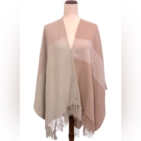 Soia & Kyo Blanket Wrap Poncho Earth Tones Colorblock One Size Fits Most - Picture 6 of 12